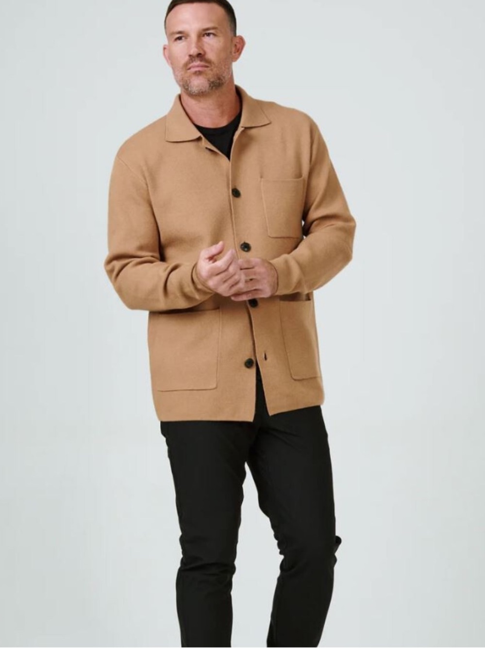 7 Diamonds Breckenridge men’s knit cardigan sweater XL camel tan